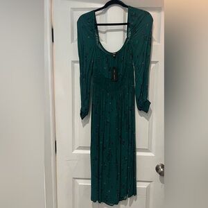 AFRM Green Floral Long Sleeve Dress